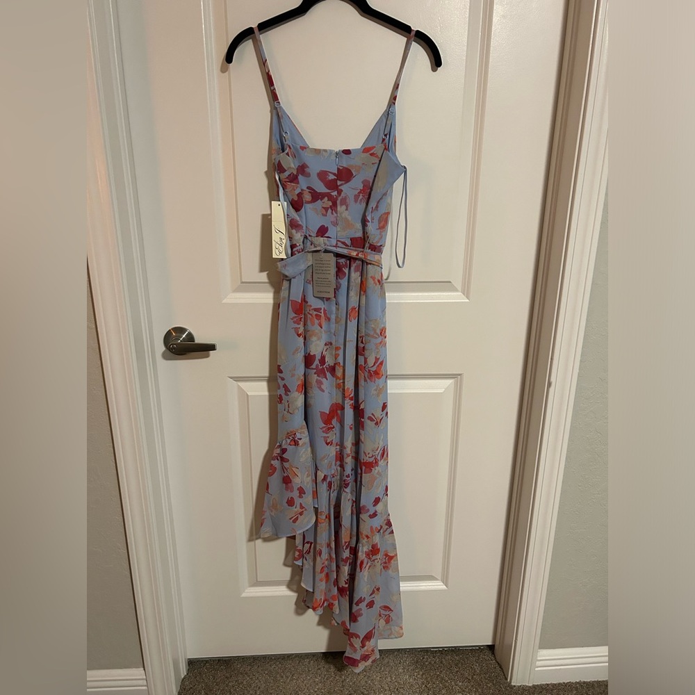 NWT Eliza J Women's V-Neck Floral Ruffle Hem Maxi Dress size 6 - Picture 8 of 9